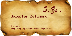 Spiegler Zsigmond névjegykártya